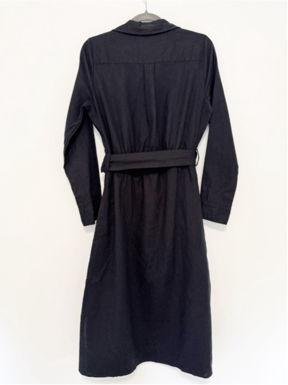 NWT Sak's Fifth Avenue Linen Long Sleeve Belted Dress size S - Picture 3 of 5